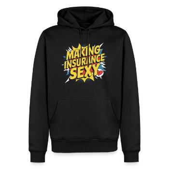 Creative design for insurance professionals - Men’s Premium Organic Hoodie - black - Front - Nico (187cm)