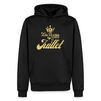 Königinnen werden im Juli geboren Glitzer - Männer Premium Bio Hoodie - Schwarz - Vorne - Nico (187cm)