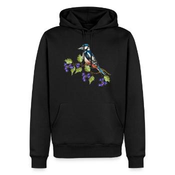 Bunter Vogel - Männer Premium Bio Hoodie - Schwarz - Vorne - Nico (187cm)