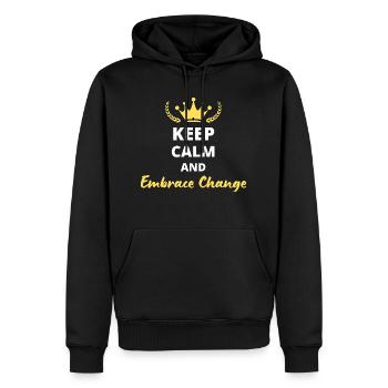 Bewahren Sie Ruhe und begrüßen Sie Veränderungen - Männer Premium Bio Hoodie - Schwarz - Vorne - Nico (187cm)