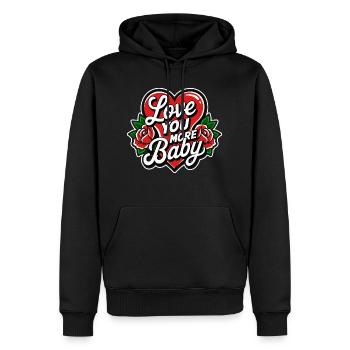 I Love You My Love T-Shirt zum Valentinstag Geschenk - Männer Premium Bio Hoodie - Schwarz - Vorne - Nico (187cm)