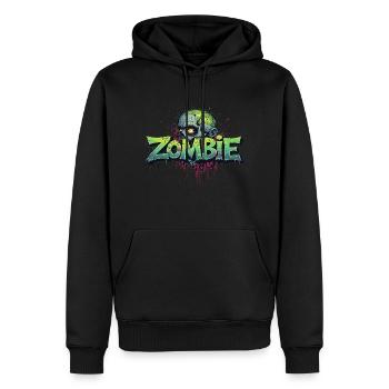 Zombie-Kopf - Männer Premium Bio Hoodie - Schwarz - Vorne - Nico (187cm)