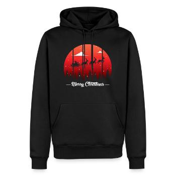 Noël 1er - Sweat à capuche Premium bio Homme - noir - Devant - Nico (187cm)