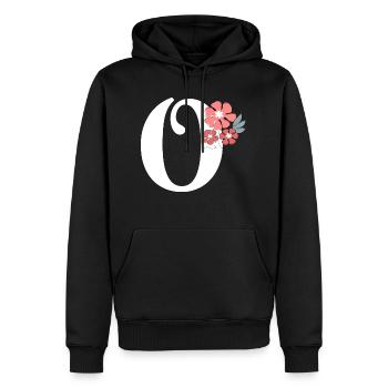 Letter o minimalistische Blumen - Männer Premium Bio Hoodie - Schwarz - Vorne - Nico (187cm)