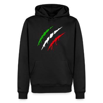 Griffes Italie - Sweat à capuche Premium bio Homme - noir - Devant - Nico (187cm)