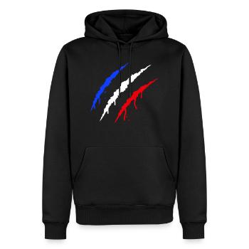 Griffes France - Sweat à capuche Premium bio Homme - noir - Devant - Nico (187cm)