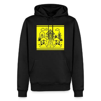 Jardin familial Nature - Sweat à capuche Premium bio Homme - noir - Devant - Nico (187cm)