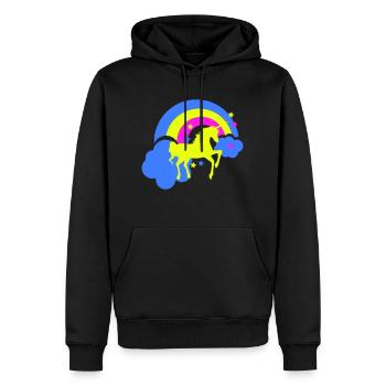 einhorn regenbogen - Sweat à capuche Premium bio Homme - noir - Devant - Nico (187cm)