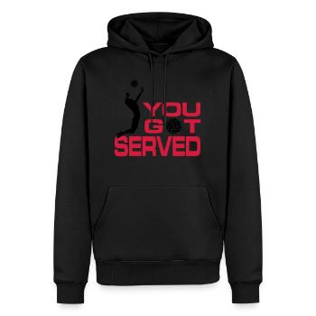 You got served - Männer Premium Bio Hoodie - Schwarz - Vorne - Nico (187cm)