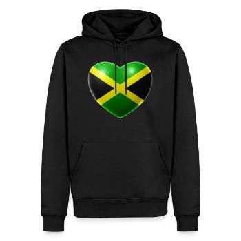 Herz (Jamaika / Jamaica) - Männer Premium Bio Hoodie - Schwarz - Vorne - Nico (187cm)
