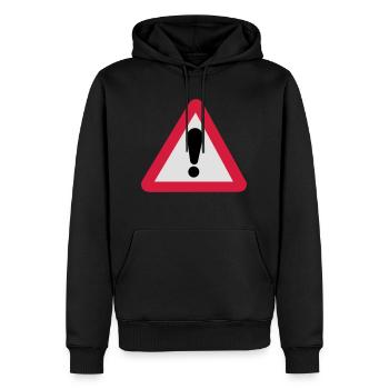 Gefahrenzeichen Gefahrenstelle - Männer Premium Bio Hoodie - Schwarz - Vorne - Nico (187cm)