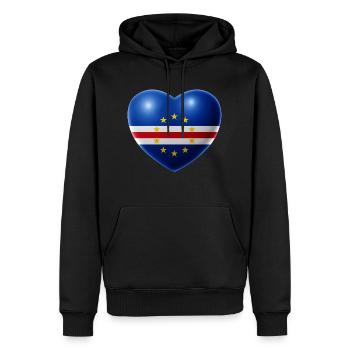 Heart (Cap-Vert / Cabo Verde) - Sweat à capuche Premium bio Homme - noir - Devant - Nico (187cm)