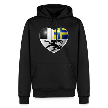 Herz (Graubünden) - Männer Premium Bio Hoodie - Schwarz - Vorne - Nico (187cm)