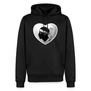 Heart (Corse / Corsica) - Men’s Premium Organic Hoodie - black - Front - Nico (187cm)
