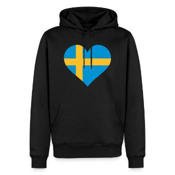 coeur suède - Sweat à capuche Premium bio Homme - noir - Devant - Nico (187cm)