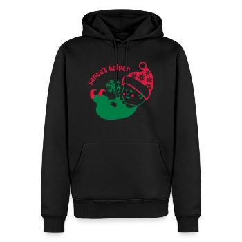 Sankt kleiner Helfer Elf Umstands - Männer Premium Bio Hoodie - Schwarz - Vorne - Nico (187cm)