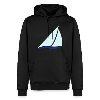 Sailing Boat Logo - Sweat à capuche Premium bio Homme - noir - Devant - Nico (187cm)