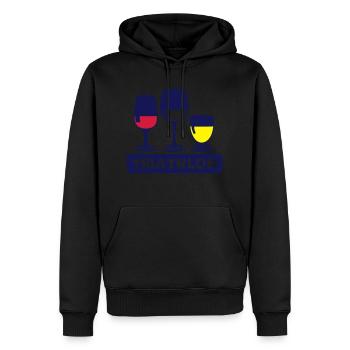 triathlon aclool verre apero humour - Sweat à capuche Premium bio Homme - noir - Devant - Nico (187cm)