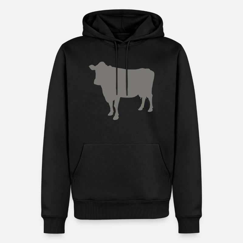 Kuh - Männer Premium Bio Hoodie - Schwarz