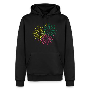 Feu d'artifice - Sweat à capuche Premium bio Homme - noir - Devant - Nico (187cm)