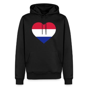 Netherlands Heart - Männer Premium Bio Hoodie - Schwarz - Vorne - Nico (187cm)