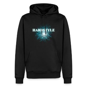 hardstyle blue - Männer Premium Bio Hoodie - Schwarz - Vorne - Nico (187cm)