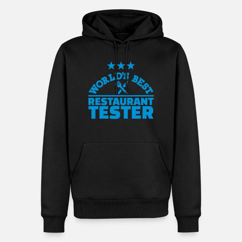 Restaurant Tester - Männer Premium Bio Hoodie - Schwarz