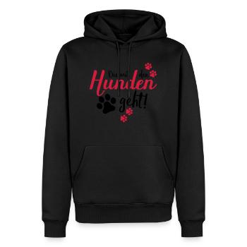 die mit den hunden geht - Männer Premium Bio Hoodie - Schwarz - Vorne - Nico (187cm)