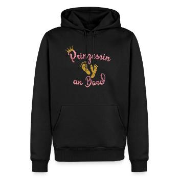 Princesse à bord bébé grossesse enceinte - Sweat à capuche Premium bio Homme - noir - Devant - Nico (187cm)