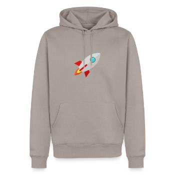 rocket - Felpa con cappuccio ecologica premium da uomo - talpa - Fronte - Nico (187cm)