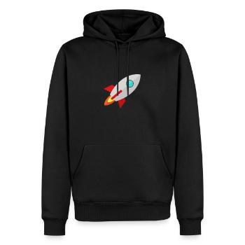 rocket - Men’s Premium Organic Hoodie - black - Front - Nico (187cm)