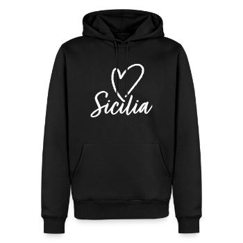 Sicilia - Italien Sizilien - Männer Premium Bio Hoodie - Schwarz - Vorne - Nico (187cm)