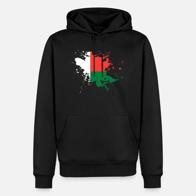 Madagaskar Flagge als Farbklecks - Männer Premium Bio Hoodie - Schwarz