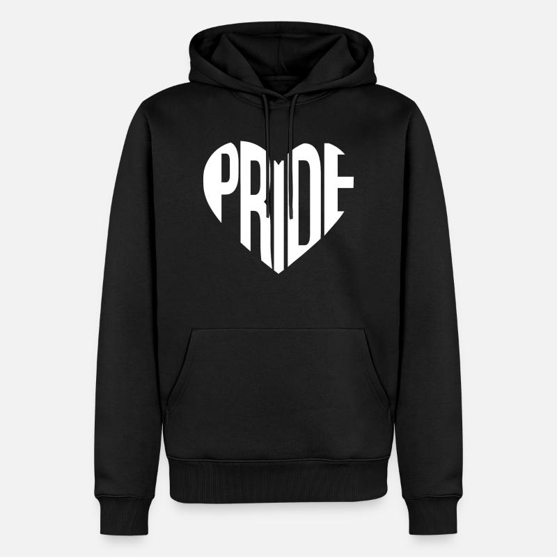 Pride Herz - Männer Premium Bio Hoodie - Schwarz