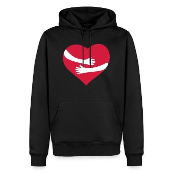 😘🤗Arms Hugging Heart Cute Romantic Vector design - Men’s Premium Organic Hoodie - black - Front - Nico (187cm)