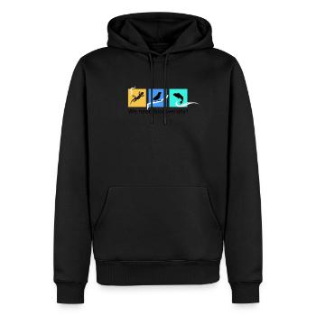 biodiversity 0 - Sweat à capuche Premium bio Homme - noir - Devant - Nico (187cm)