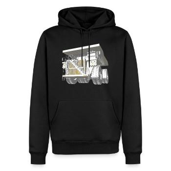 Attention TRANSPORT LOURD! - Sweat à capuche Premium bio Homme - noir - Devant - Nico (187cm)