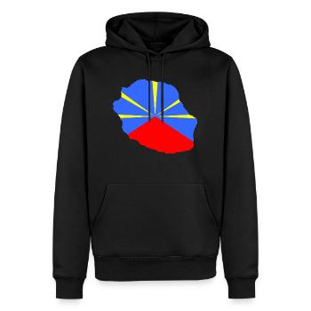 Reunion flag - Männer Premium Bio Hoodie - Schwarz - Vorne - Nico (187cm)
