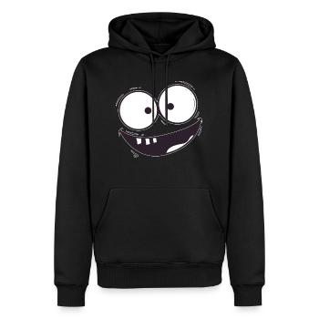 Der Grinse Mann - Männer Premium Bio Hoodie - Schwarz - Vorne - Nico (187cm)