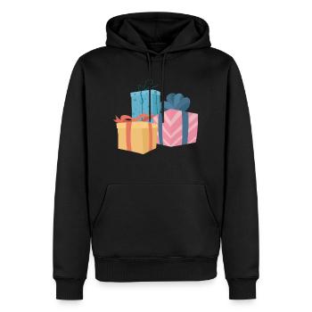 Set cadeau - Sweat à capuche Premium bio Homme - noir - Devant - Nico (187cm)