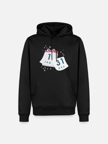 Kalender Silvester - Männer Premium Bio Hoodie - Schwarz