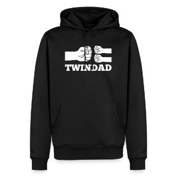 Zwillingspapa Vater Vatertag Faust Spruch - Männer Premium Bio Hoodie - Schwarz - Vorne - Nico (187cm)