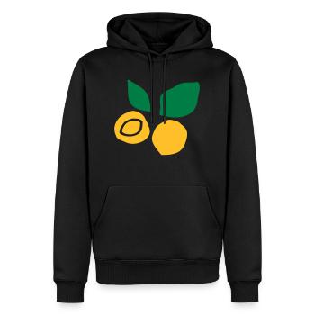 Aprikosenfrucht c2 - Männer Premium Bio Hoodie - Schwarz - Vorne - Nico (187cm)