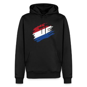 Niederlande Holland Flagge Kratzer - Männer Premium Bio Hoodie - Schwarz - Vorne - Nico (187cm)