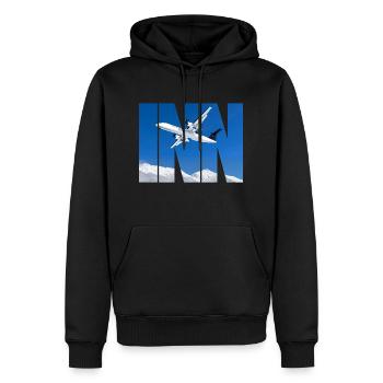 Innsbruck Airport - Männer Premium Bio Hoodie - Schwarz - Vorne - Nico (187cm)