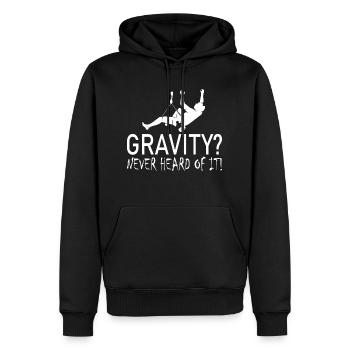 Bouldern Klettern Climbing - Männer Premium Bio Hoodie - Schwarz - Vorne - Nico (187cm)