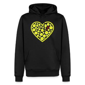 Ball Heart Tennis und Schläger - Männer Premium Bio Hoodie - Schwarz - Vorne - Nico (187cm)