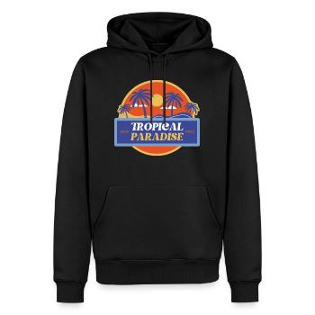 TROPICAL PARADIES - Good Vibes. time to chill. NEU - Männer Premium Bio Hoodie - Schwarz - Vorne - Nico (187cm)
