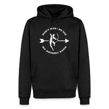 Archer Archer Arc Et Flèche - Sweat à capuche Premium bio Homme - noir - Devant - Nico (187cm)