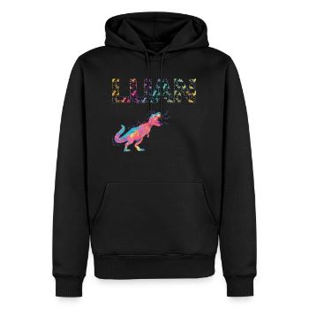 LUAN - Schöner Jungen Name mit süßen Dinosaurier - Männer Premium Bio Hoodie - Schwarz - Vorne - Nico (187cm)